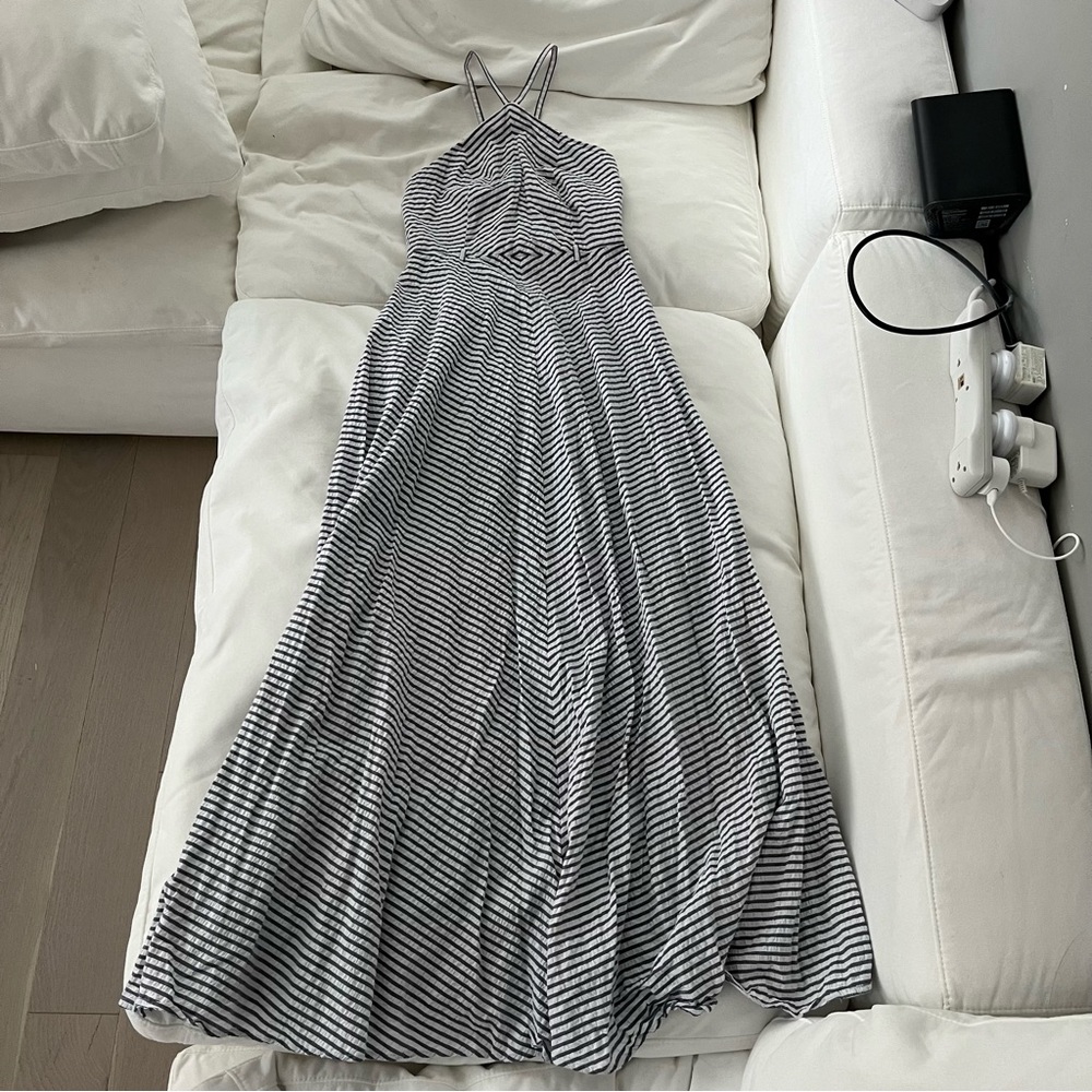 Michael Kors striped halter maxi cotton dress 0